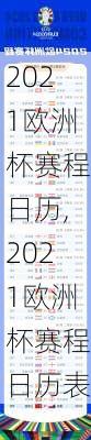 2021欧洲杯赛程日历,2021欧洲杯赛程日历表